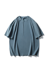 Unisex Cotton Washed RippedLoose Fit Round Neck T-shirt
