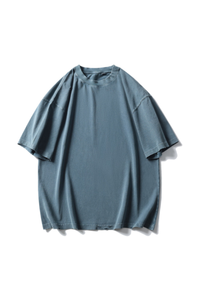 Unisex Cotton Washed RippedLoose Fit Round Neck T-shirt