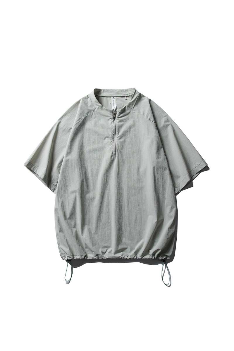 Unisex Lightweight Half Zip Stand Collar Quick Dry T-shirt