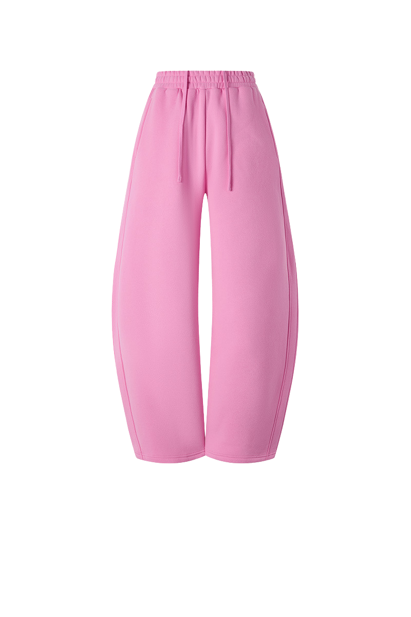 Unisex Fall Streetwear Curved Scimitar Wide‑Leg Sweatpants