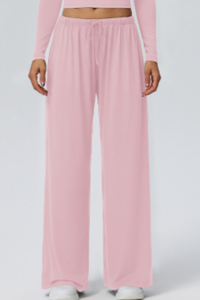 Women's Drawstring High Waist Drape Wide Leg Casual Pants