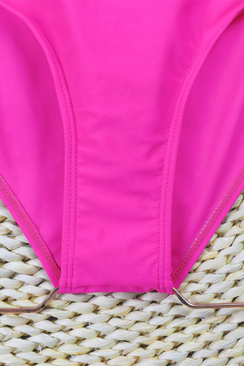 Women's V-Neck Halter Swimsuit - High Stretch Solid Triangle