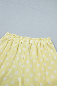 Women's Fall Mockneck Set:Polka Dot Sweatshirt And Shorts