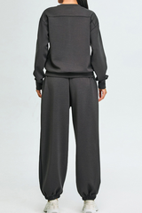 Women's Athletic Set:Pullover And Cuffed Sweatpants