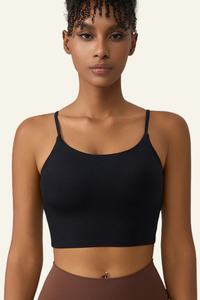 Women's U-neck Padded  Spaghetti-Strap Tank Top