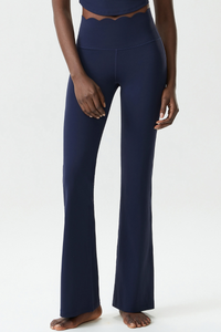 Women's Petal Hem Solid Flared  Yoga Pants