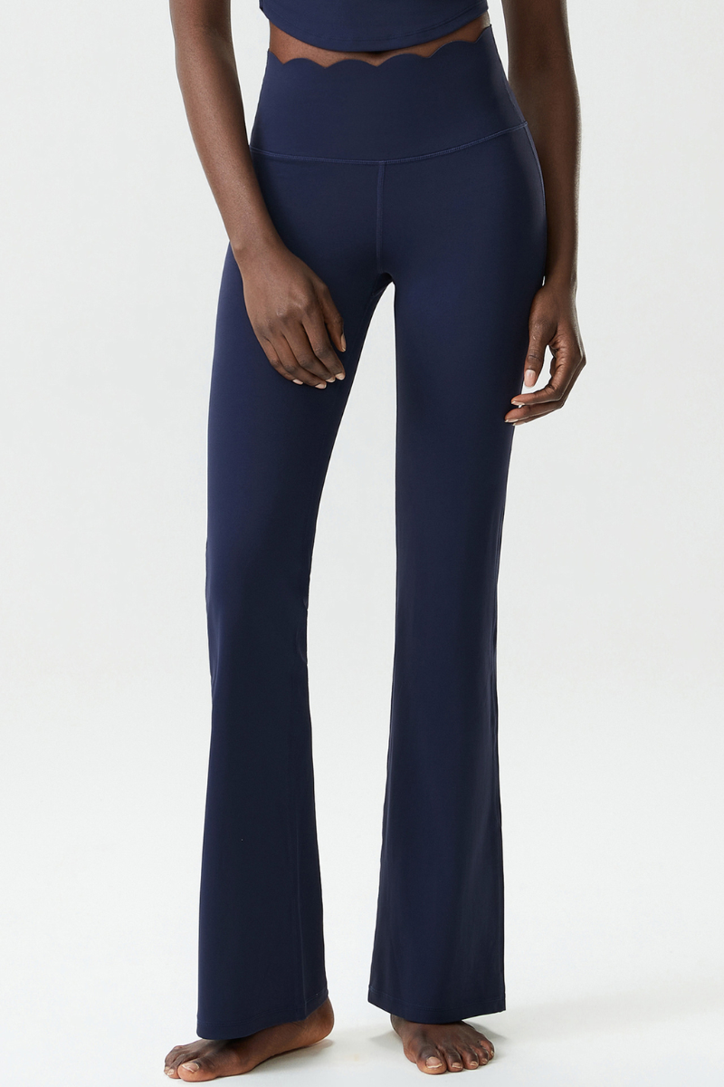 Women's Petal Hem Solid Flared  Yoga Pants