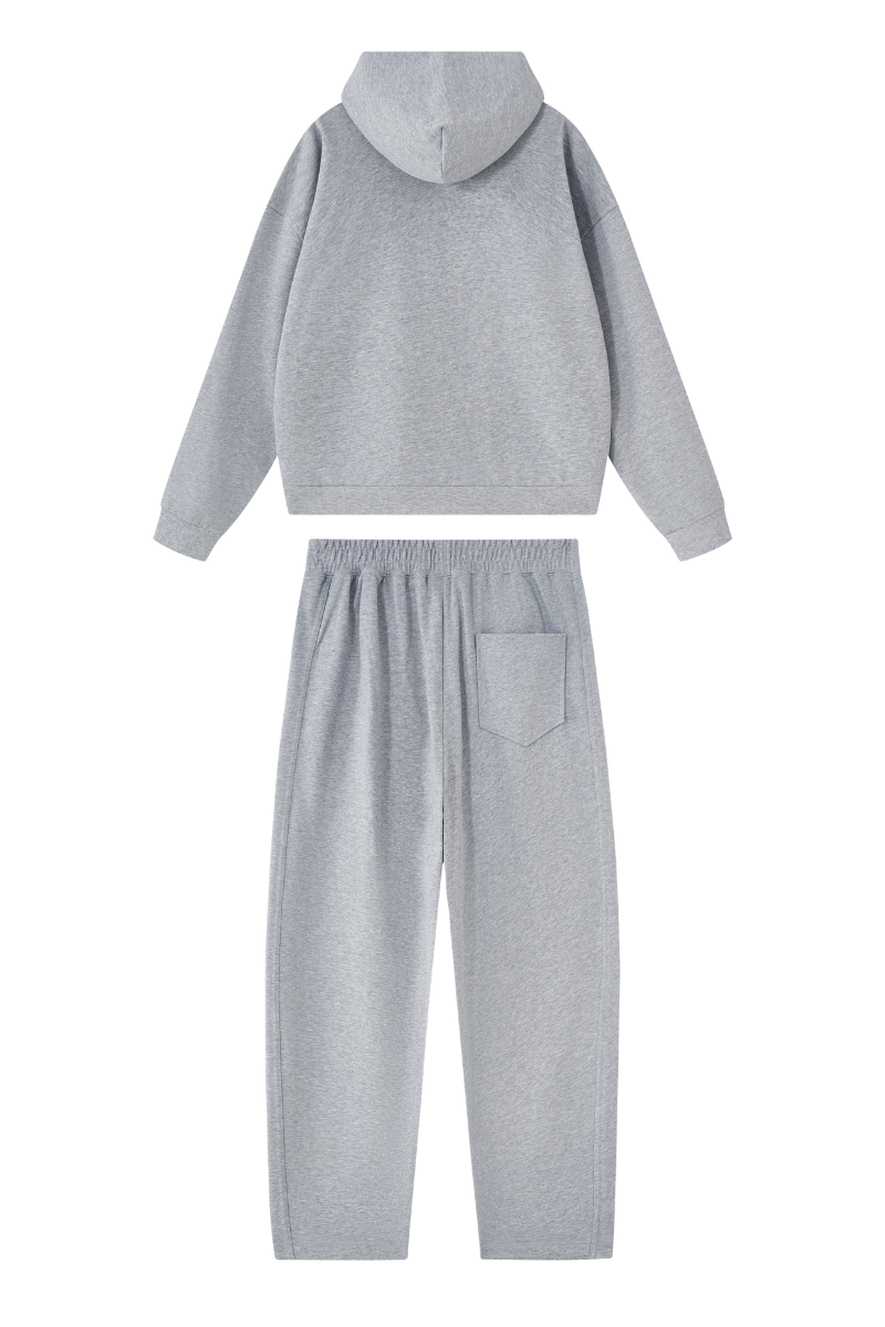 Unisex Fall Set:Heavyweight Hoodie And Curved Sweatpants