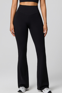 Women's High Waist Side Pocket Sculpting Flare Yoga Pants