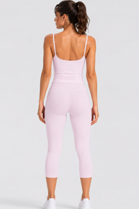 Women's U-Back Tank Top & Capri Leggings Yoga 2-Piece Sets