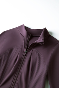 Women's Mock-Neck Color-Block Fitted Yoga Jacket