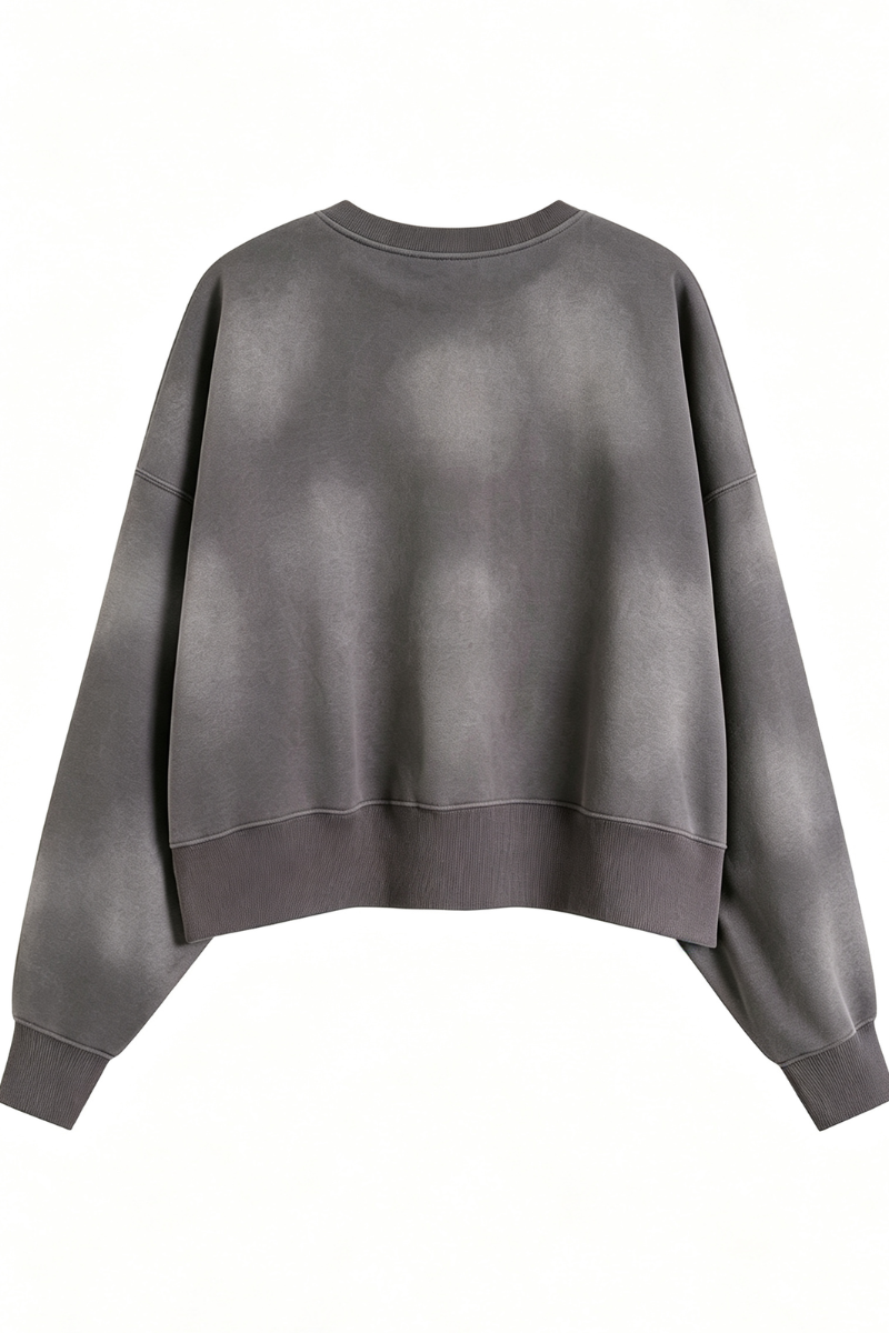 Women's Fall Vintage Gradient Cropped Crew Neck Sweatshirt