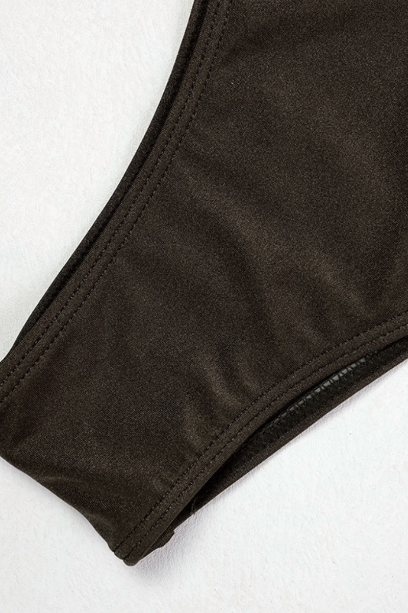 Women's Metal Waist High Slit Starfish Cover-up Bikini Set