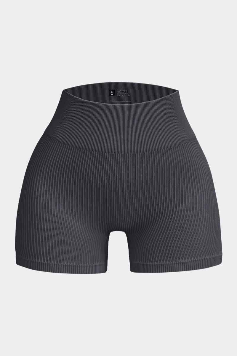 Women's Seamless Ribbed High-Waisted Biker Yoga Shorts