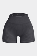 Women's Seamless Ribbed High-Waisted Biker Yoga Shorts