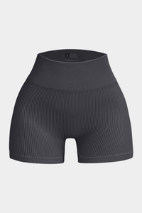 Women's Seamless Ribbed High-Waisted Biker Yoga Shorts