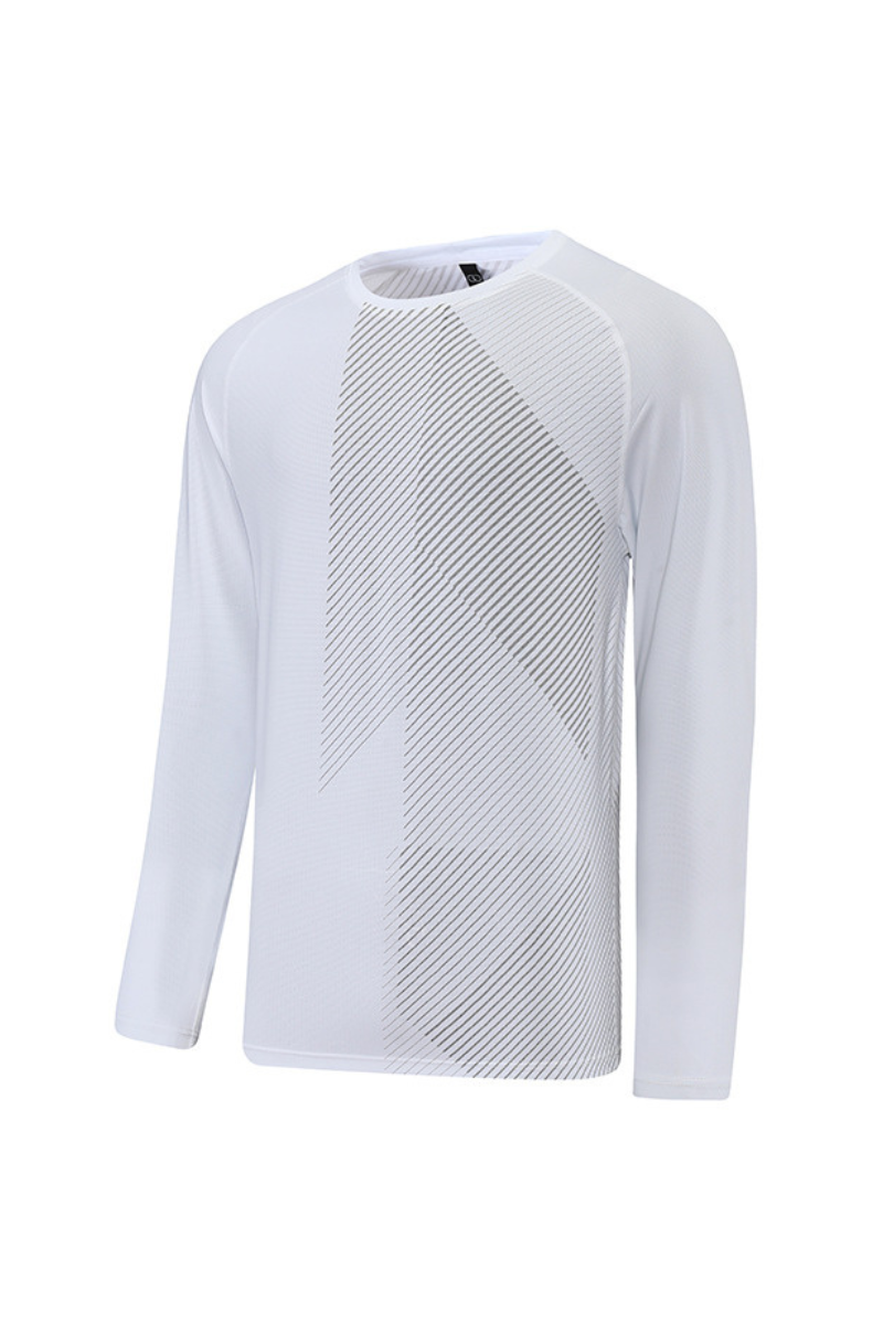 Men's Crew Neck Textured Athletic Long Sleeve T-shirt