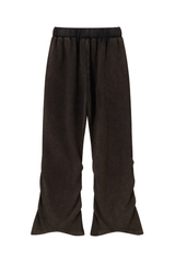 Women's Fall Washed Distressed Ruched Flare Sweatpants