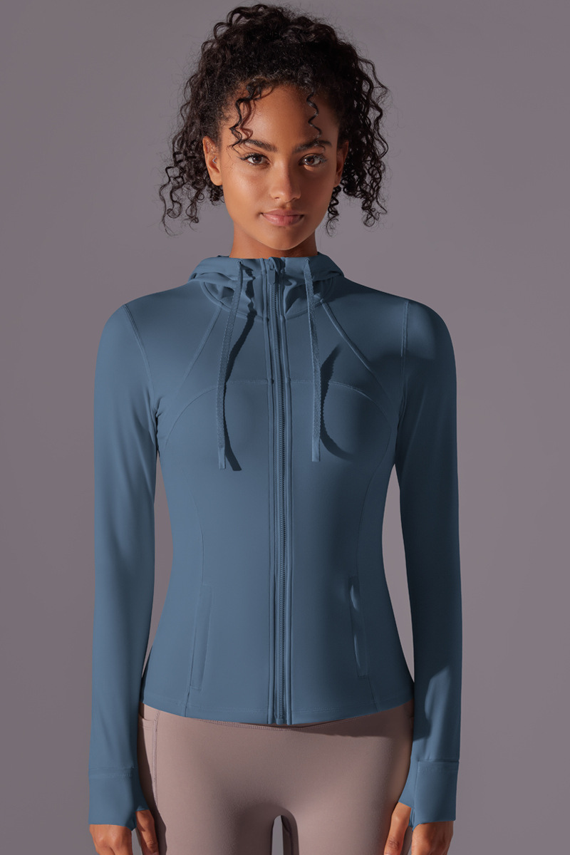 Women's Spring Slim-fit Hooded Quick-Dry Yoga Sports Jacket