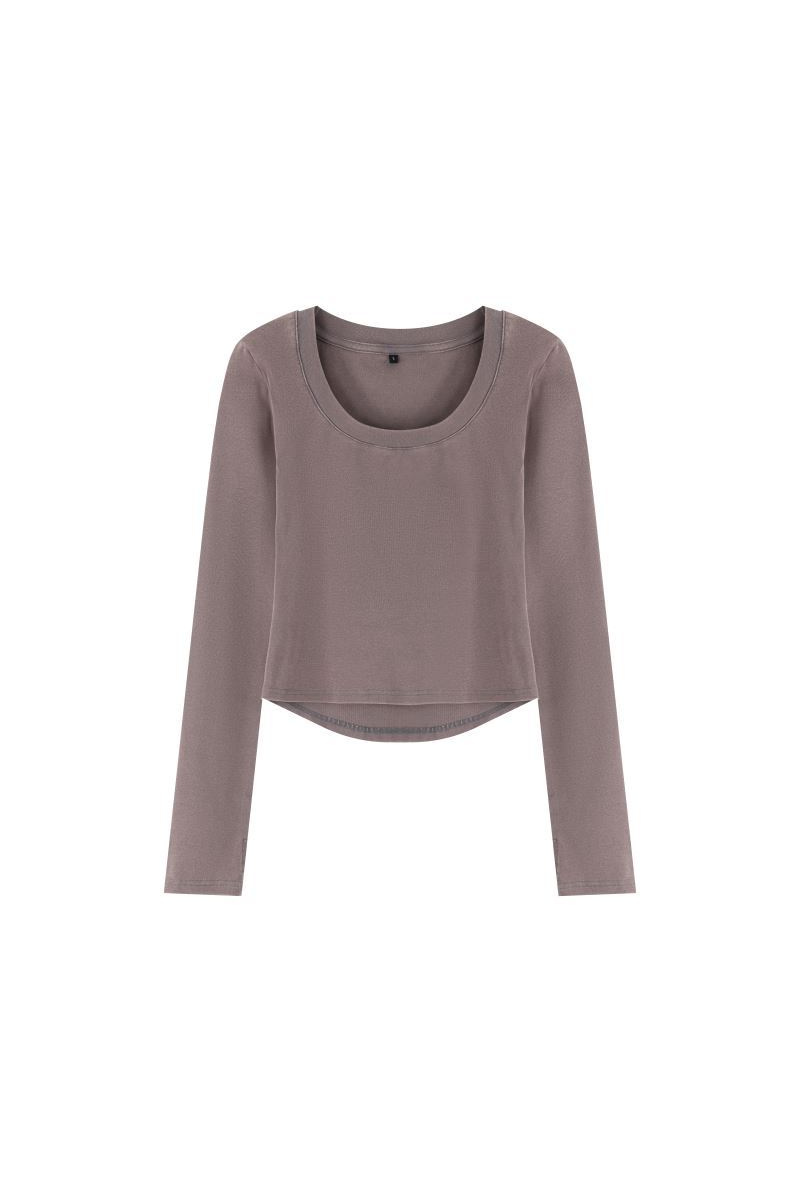 Women's Fall Snowflake U-Neck Slim Fit Long Sleeve Top