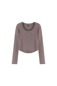 Women's Fall Snowflake U-Neck Slim Fit Long Sleeve Top