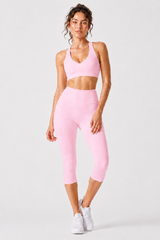 Women's Racerback Sports Bra & Capri Leggings Workout Set