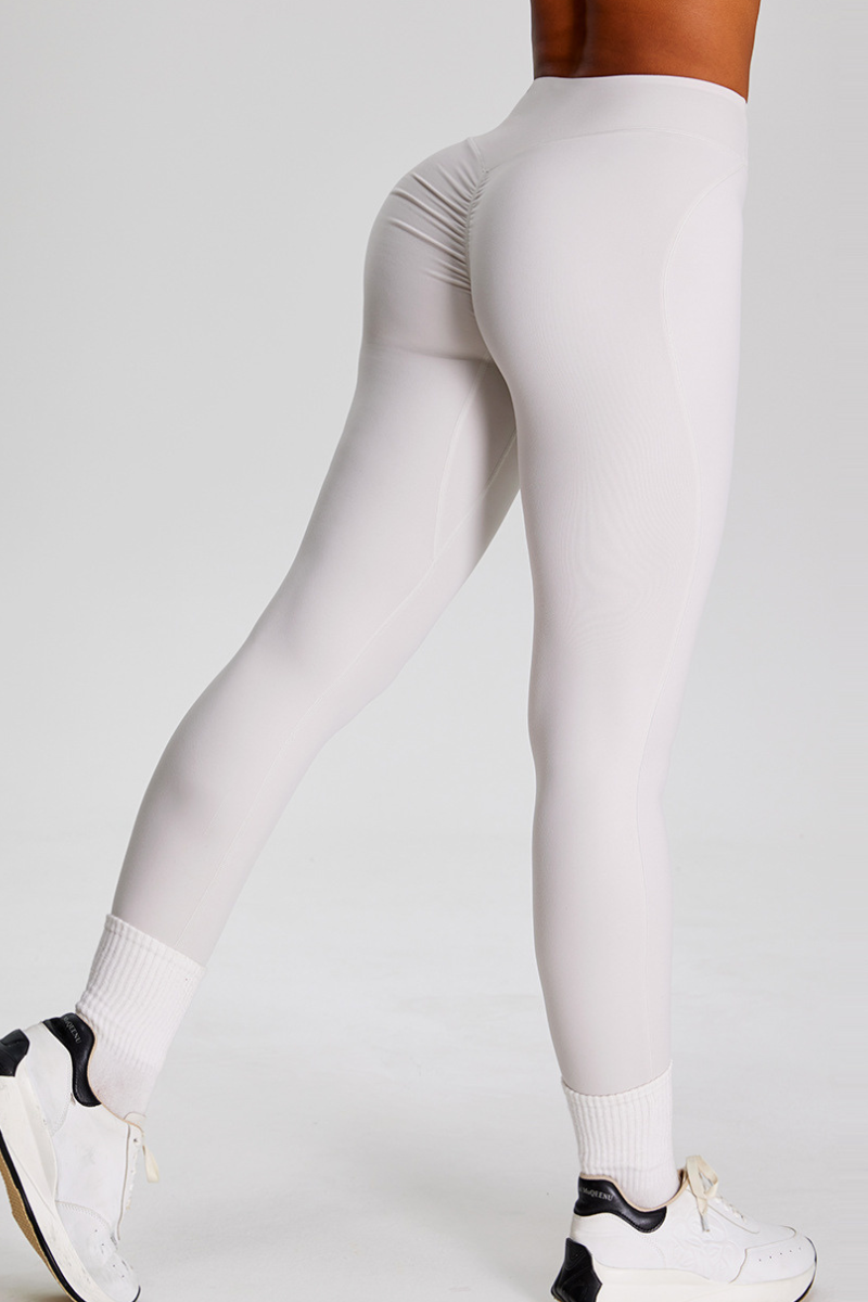 Women's Sports Naked-Feel High-Waisted Pleated Yoga Leggings