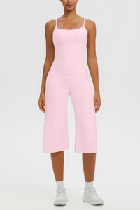 Women's Tank Top & Wide Leg Yoga Cropped Pants Set