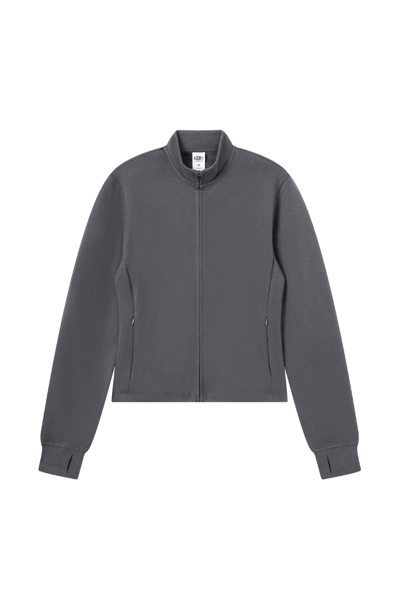 Women's Fall Half-High Neck Finger Cuffs Slim Fit Jackets