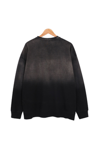 Unisex Fall Vintage Gradient Drop Shoulder Pullover