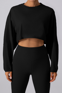 Women's Oversized Drop Shoulder Crew Neck Cover-Up Top