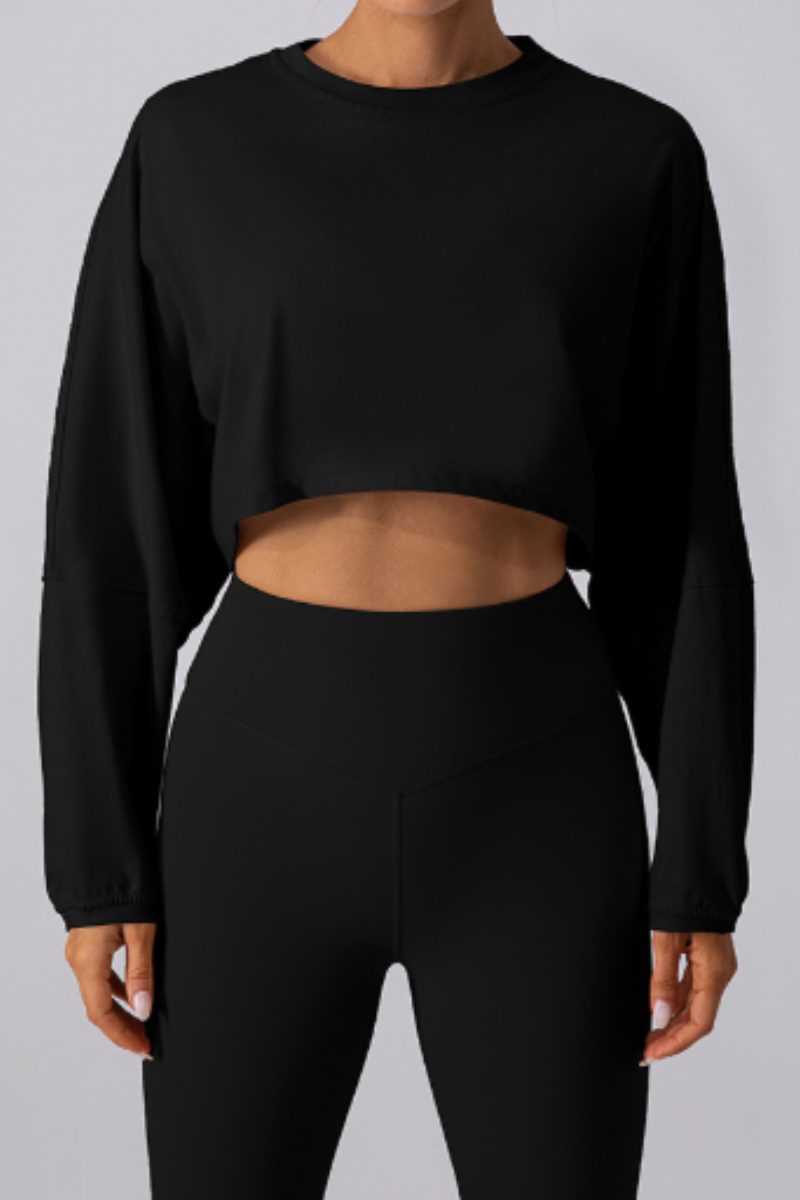 Women's Oversized Drop Shoulder Crew Neck Cover-Up Top
