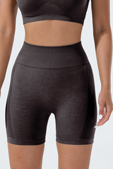 Women's Sports Pleated Buttocks Lift  Seamless Shorts
