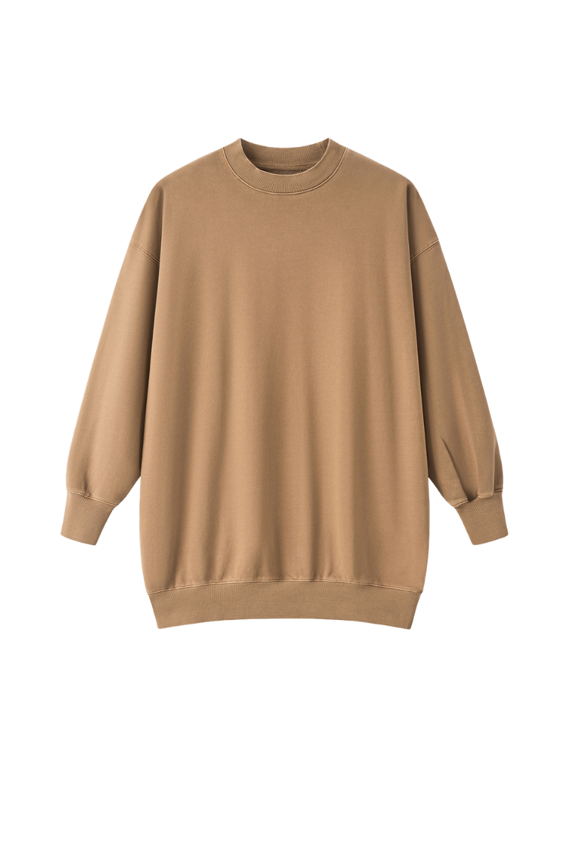 Women's Fall 100% Cotton Drop-Shoulder Long Sweatshirt Dress