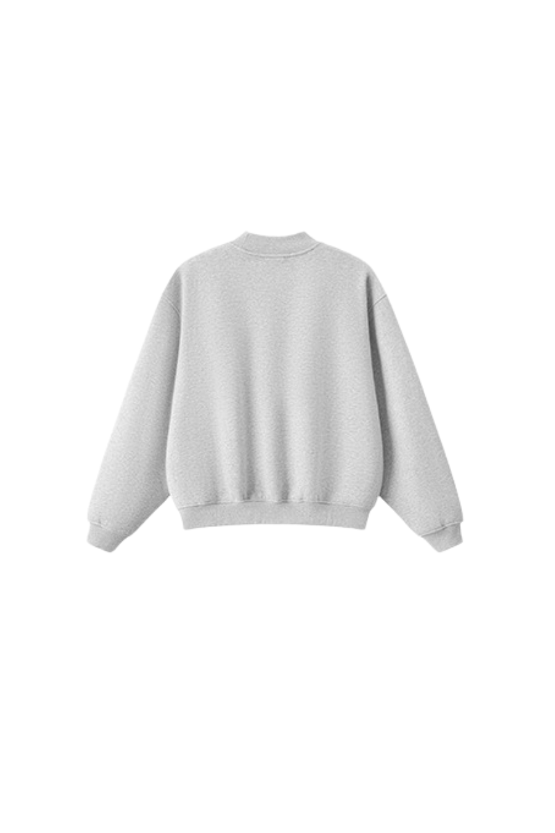 Unisex Fall Streetwear Boxy Mockneck Sweatshirt