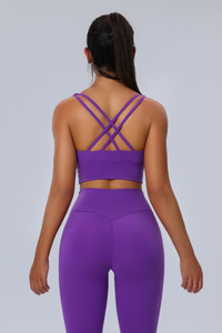 Women's Crisscross Back Sports Bra & Butt-Lifting Yoga Leggings Set