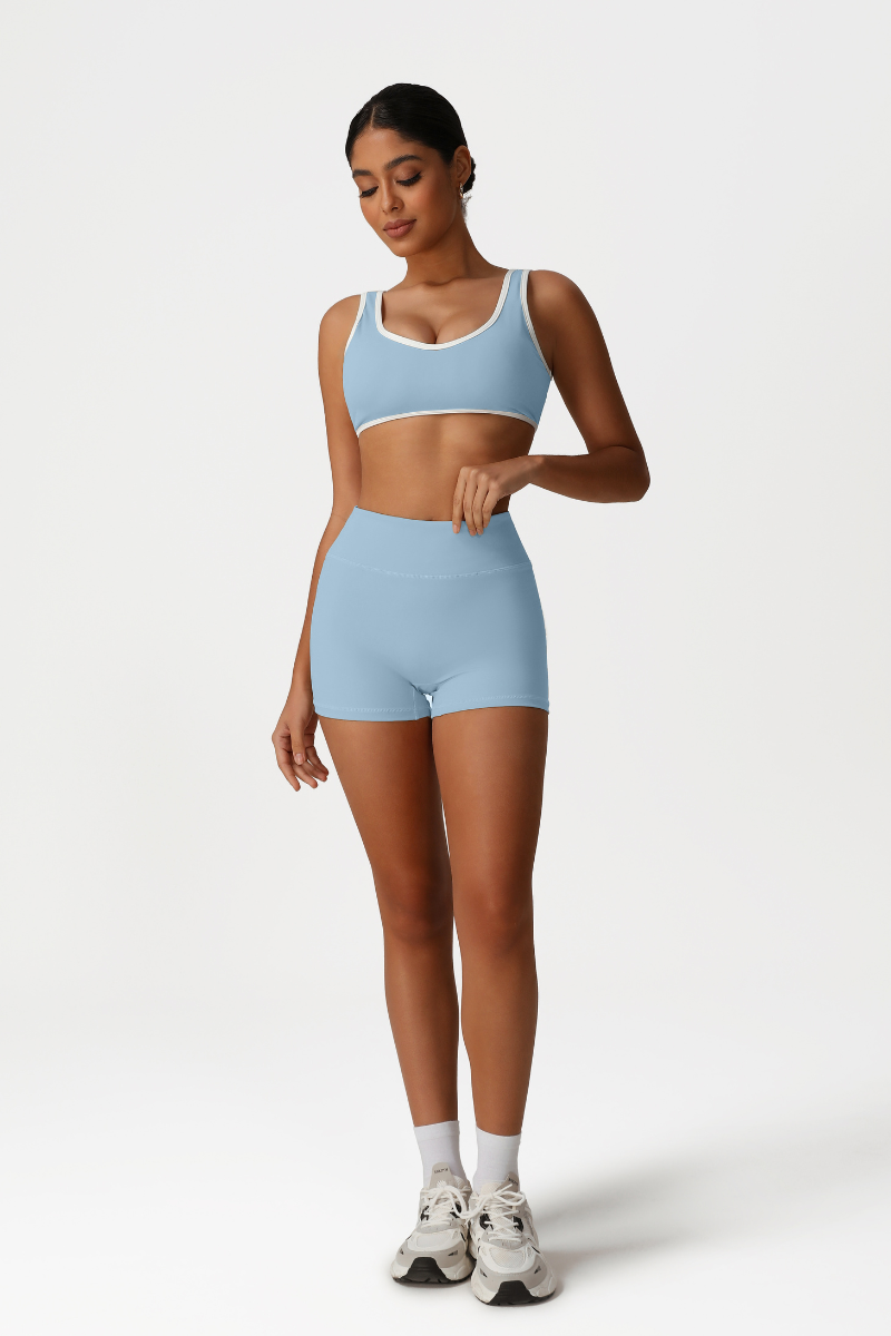 Women High-Waisted Butt-Lifting Yoga Set: Sports Bra + Shorts