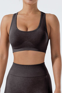 Women's Sport U-neck Cross Back Seamless Bra