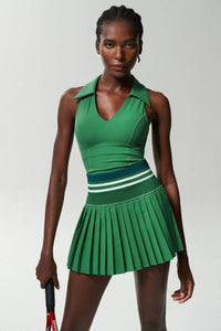 Sports & Fitness V-neck quick-drying tennis skirt two-piece set