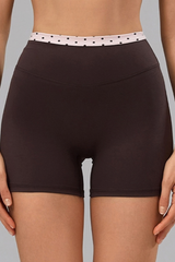 Women's Polka Dot High Waist No Front Line Workout Shorts