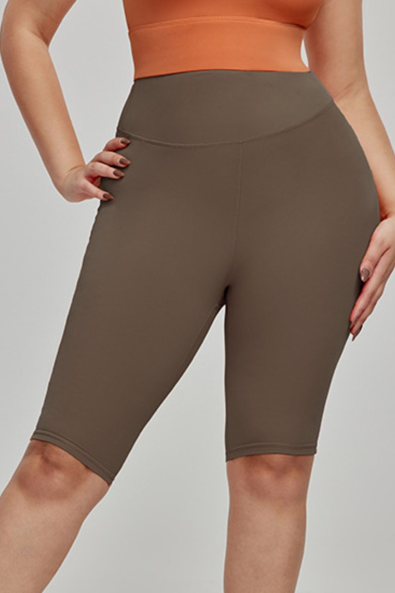 Plus-Size Women Athletic High-Waisted Tummy Control Shorts