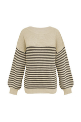 Women's Striped Color Block Oversized Knit Sweater