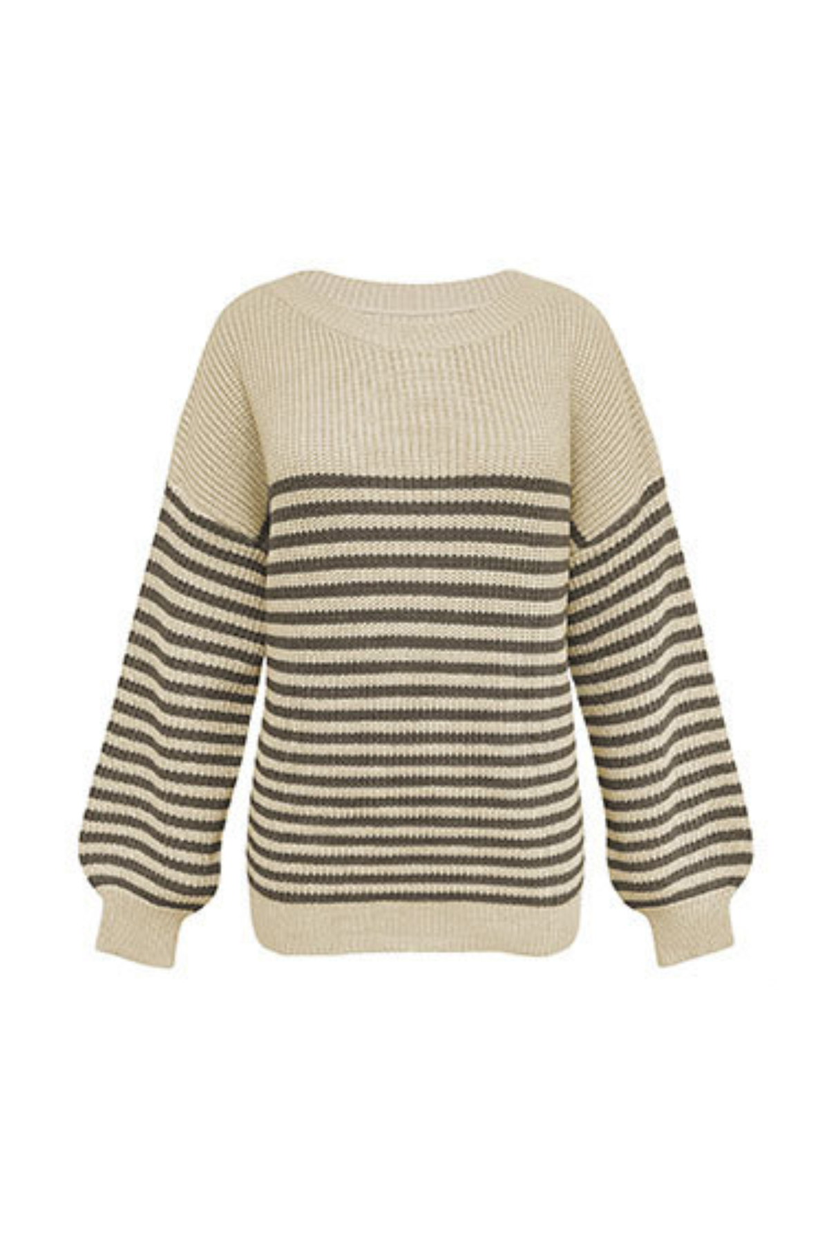 Women's Striped Color Block Oversized Knit Sweater