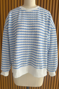 Women's Loungewear Winter Wavy Stripe Oversized Sweatshirt