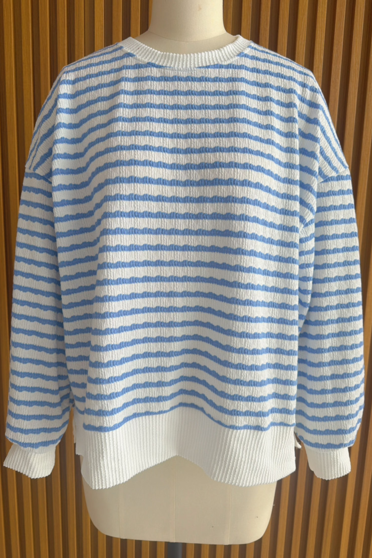 Women's Loungewear Winter Wavy Stripe Oversized Sweatshirt
