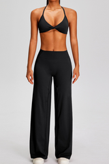 Women's Sports Sets:Twist Front Triangle Cup Bra & Pants
