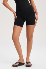 Women's Color-Block Stripe Yoga Shorts