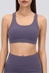 Women's Racerback Mesh Cutout High Support Sports Bra