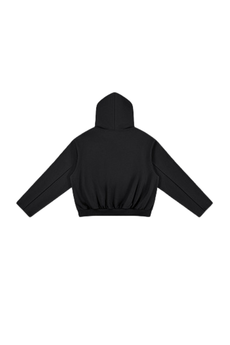 Men's Fall Boxy Cropped Kangaroo Pocket Drop-Shoulder Hoodie