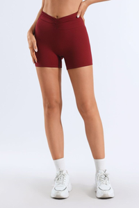 Women's V Waist Ruched Butt Lifting Athletic Yoga Shorts
